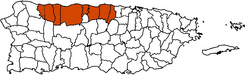 Mapa Área Norte Puerto Rico